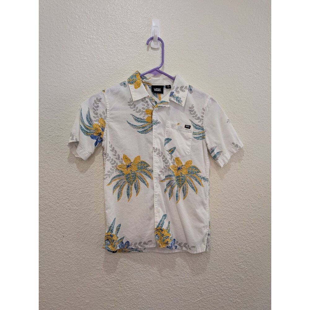 Vans Boys‎ Hawaiian Shirt Short Sleeve Button Up Boys Small Youth Luau Aloha